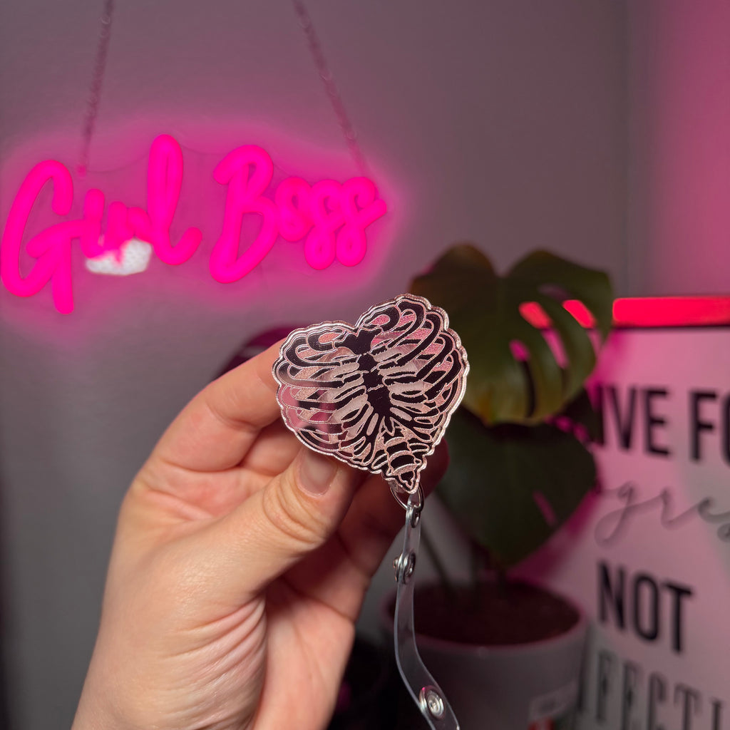 Heart Shaped Skeleton Badge Reel