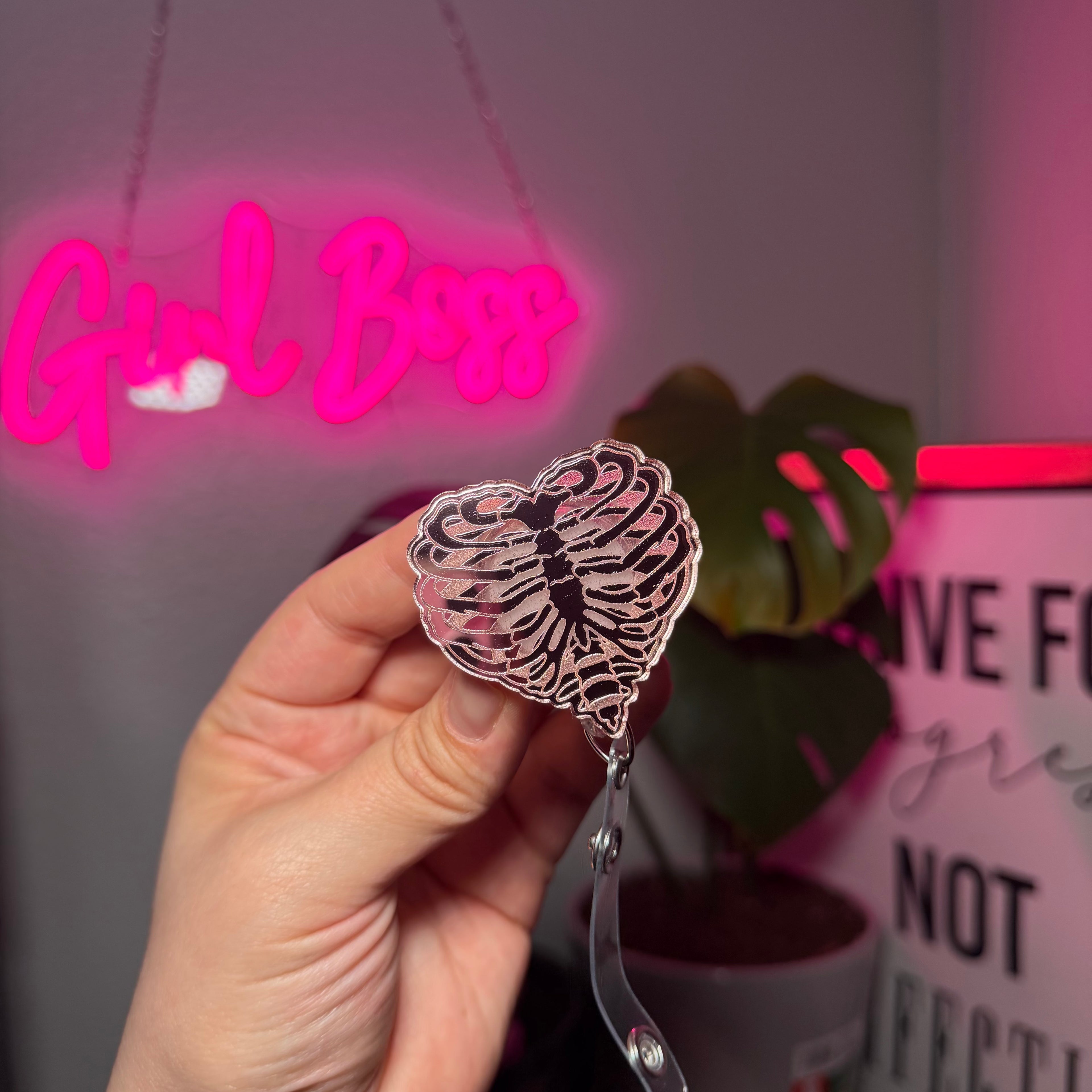 Heart Shaped Skeleton Badge Reel