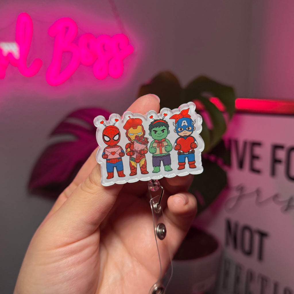 Super Hero Valentines Badge Reels